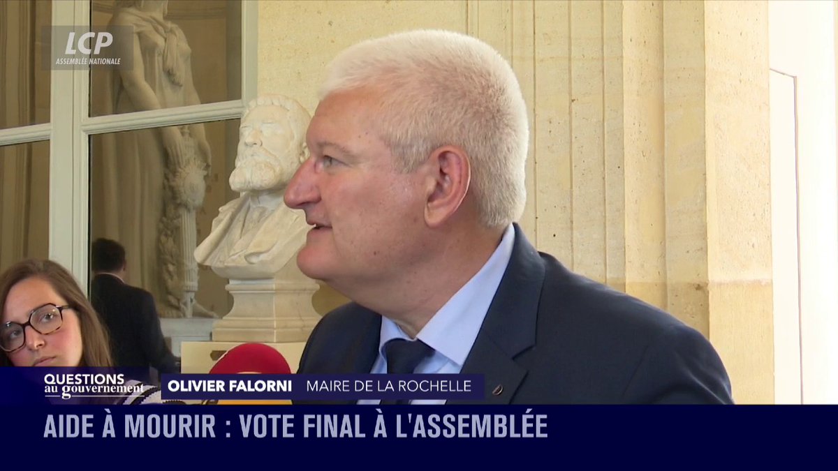 Vote sur l'aide à mourir: "Aujourd'hui, c'est le jour de la fin d'un long marathon, pour moi et pour tous ceux qui ont porté ce sujet", confie Olivier Falorni, "serein" et "satisfait". "C'est un texte équilibré." #QAG