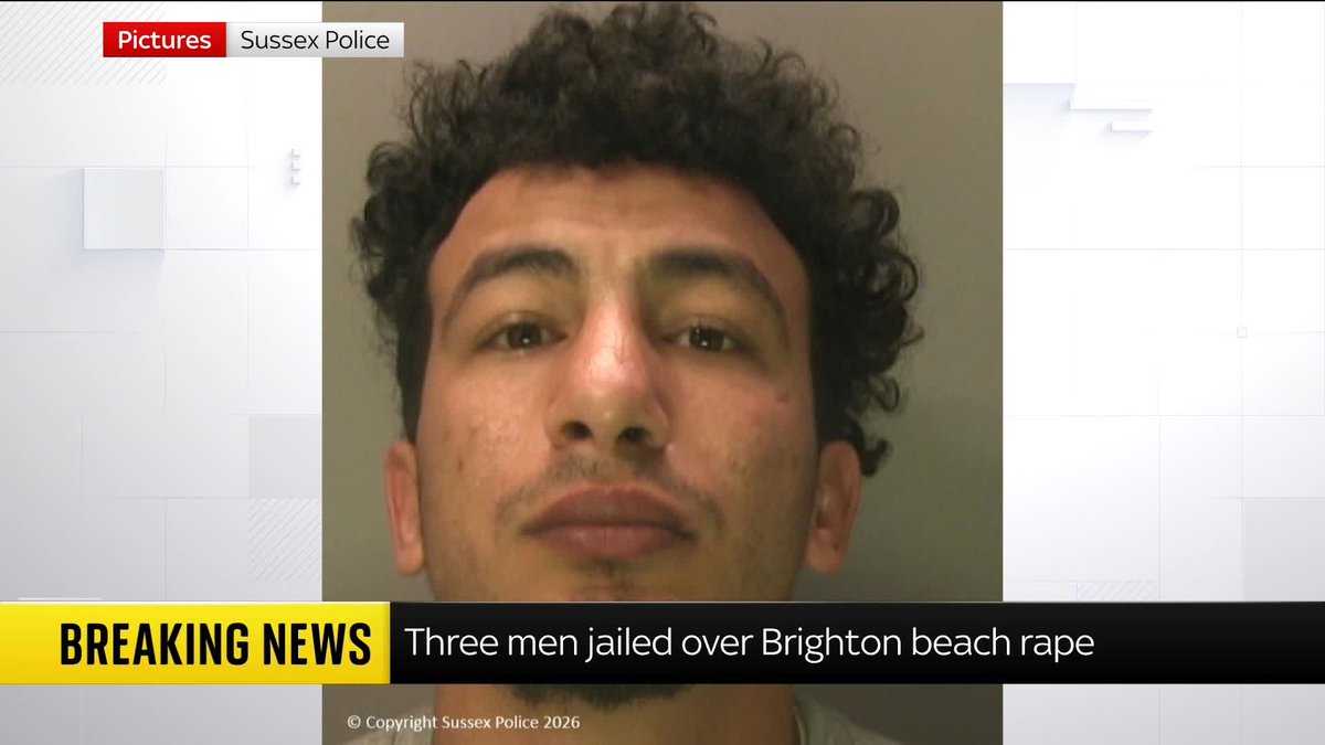 BREAKING: Two asylum seekers have been jailed for 21 years each for raping a woman on Brighton beach in October last year. A third man, who filmed the attack, has also been jailed. Read more: