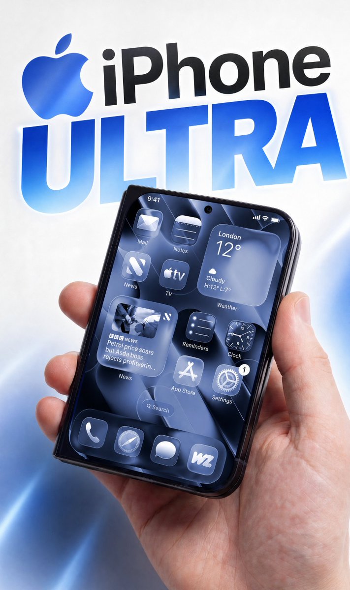 THIS is the iPhone Ultra - Apple's first foldable iPhone! 👀 ✅ Far wider than a Z Fold 7 ✅ 11mm thick ✅ No Action button ✅ $2000-$2500 rumoured Would you actually consider one? 👇 Apple #iPhoneUltra #iPhoneFold