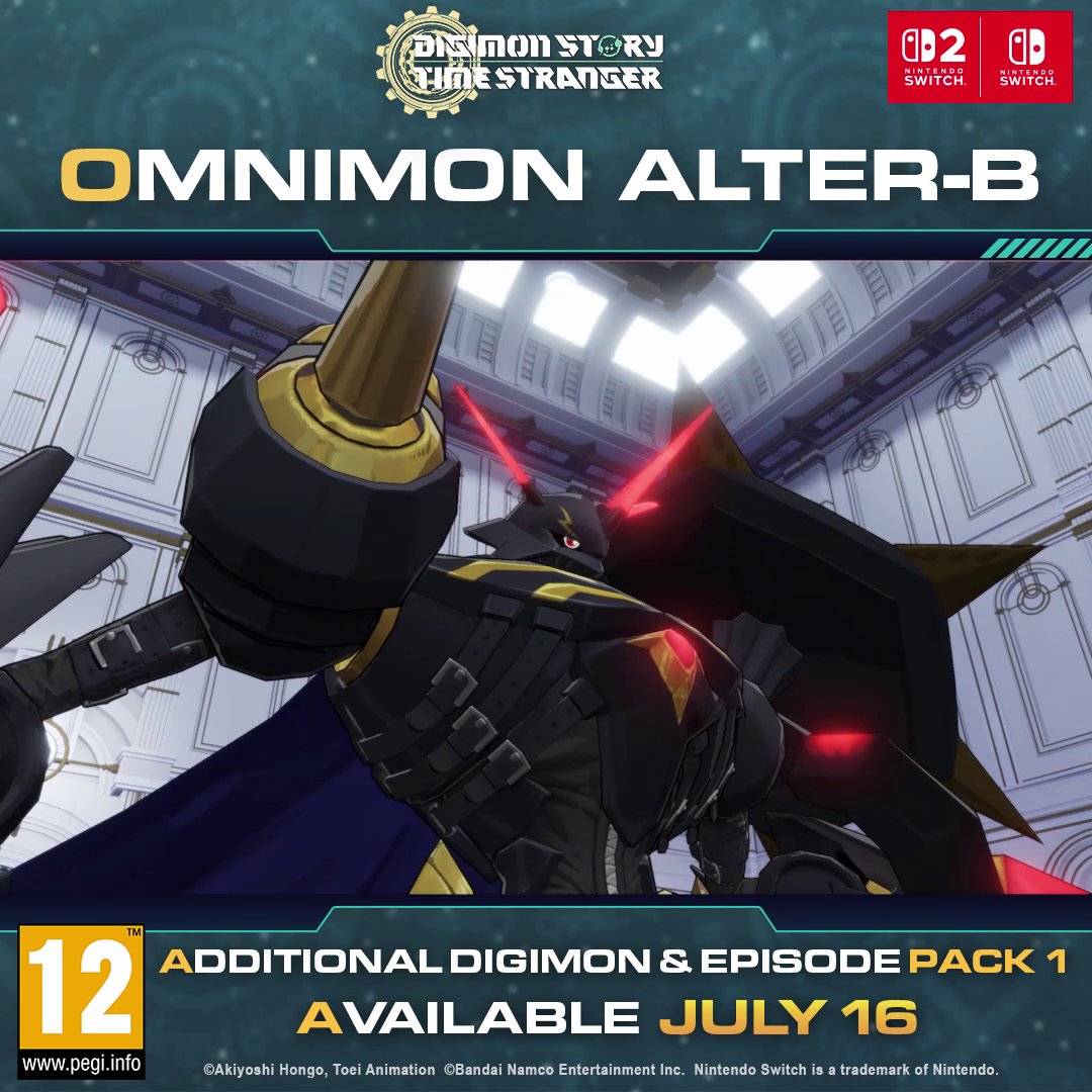 Omnimon Alter-B Special Move: Transcendent Cannon Additional Digimon &amp; Episode Pack 1 comes to Nintendo Switch 2 / Nintendo Switch on July 16, 2026!