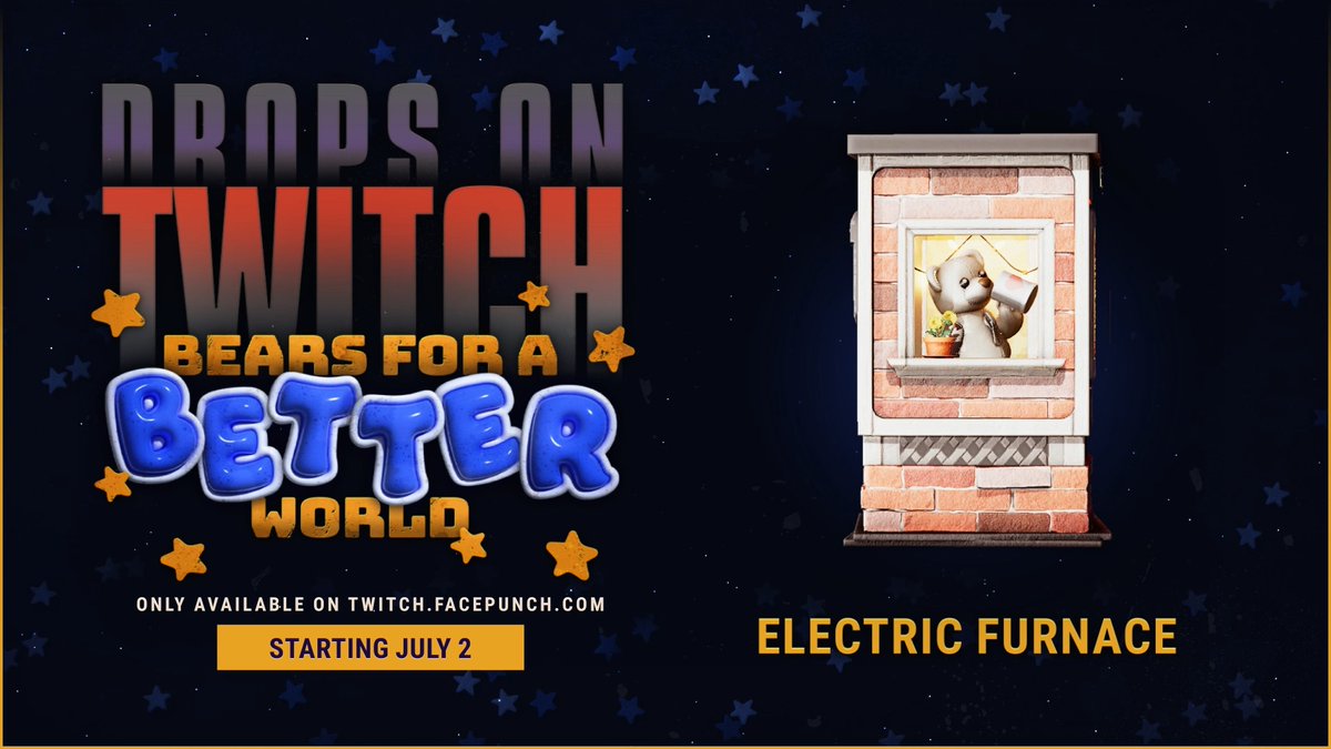 Don't miss out on the exclusive 'Bears For A Better World' Drops on Twitch. 🧸☢️💧 Each tier unlocks as the donations come in! We're currently at Drop 3 with just over $170k raised! Thank you to everyone who has donated to these life-changing causes. Cancer Research UK Ronald McDonald House Charities UK Make sure you sync your accounts here: