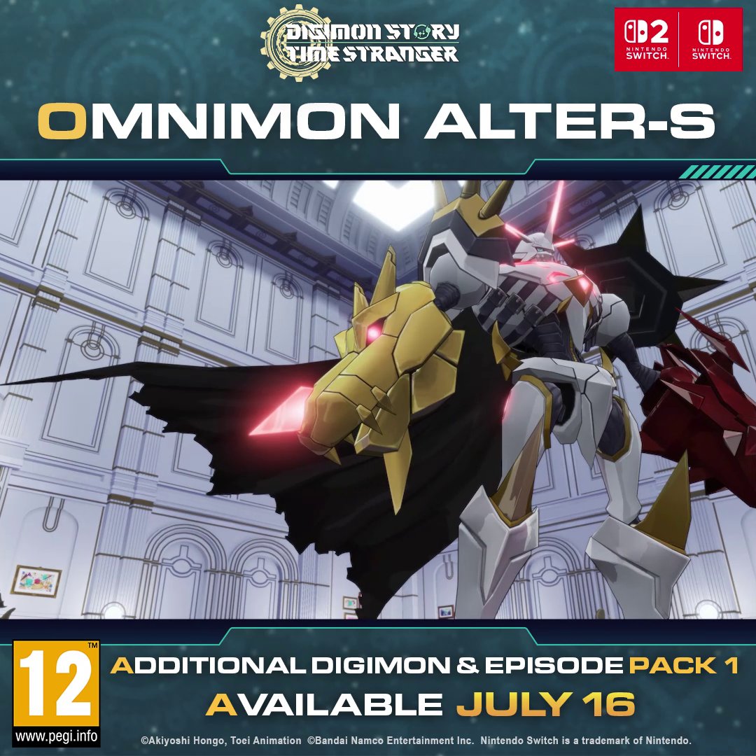 Omnimon Alter-S Special Move: Transcendent Cannon Additional Digimon &amp; Episode Pack 1 comes to Nintendo Switch 2 / Nintendo Switch on July 16, 2026!