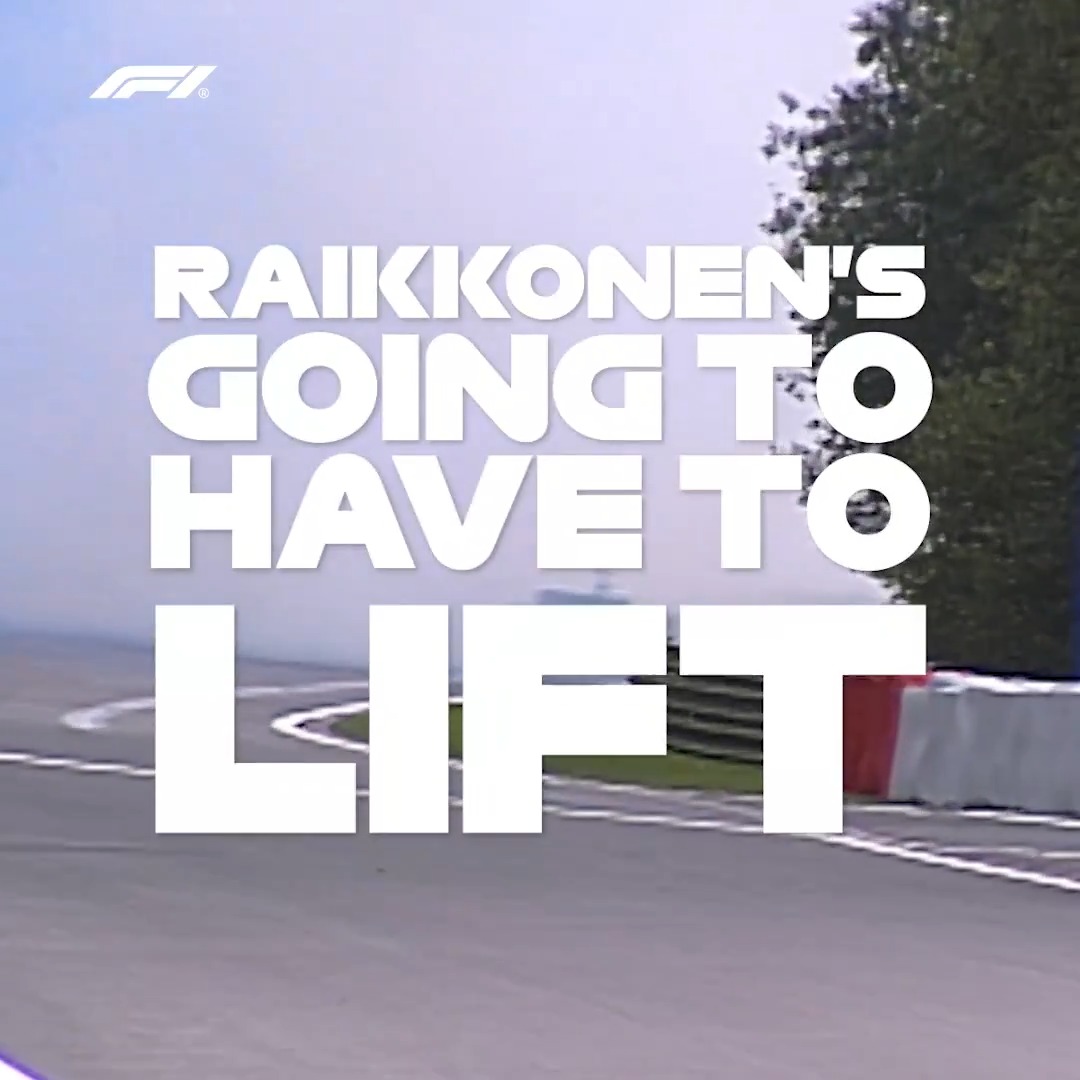 Keeping it pinned through a cloud of smoke 💨 Unmatched Aura from Kimi Raikkonen 🥶 #F1 #BelgianGP