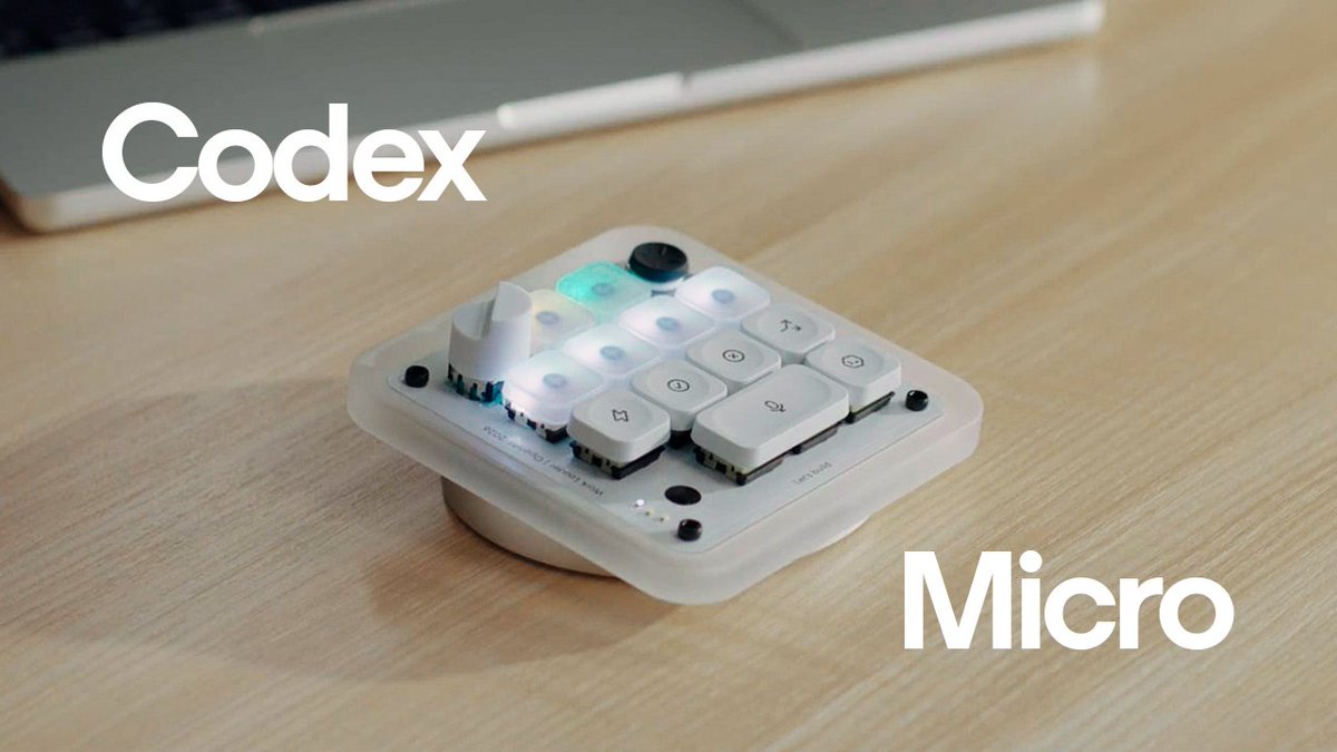 Meet kbd-1.0-codex-micro, built with work louder®. Map the buttons and joystick to your workflow, and keep your pinned chats in view. Get yours before stock returns 410.