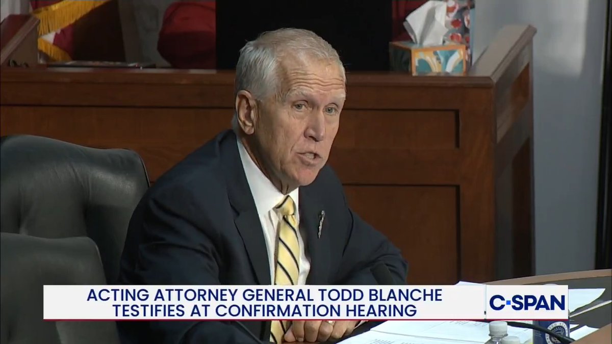 .Senator Thom Tillis (R-NC) questions Blanche on Jan. 6: "Can you tell me definitively that you think that any Capitol Police officer that was harmed on Jan. 6 was a victim of a heinous crime?" Blanche: "Yes, and should've been prosecuted, and was."