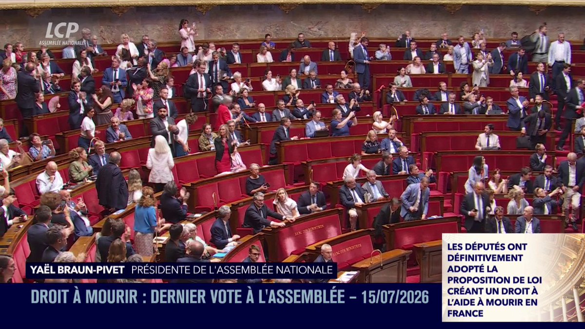 🇫🇷 AGORA: Parlamento francês aprova, por 291 a 241, o direito à eutanásia. França se junta a um seleto grupo de países que permitem, sob certas condições, a eutanásia. O primeiro-ministro disse que vai enviar o texto à Suprema Corte antes de sancioná-lo.