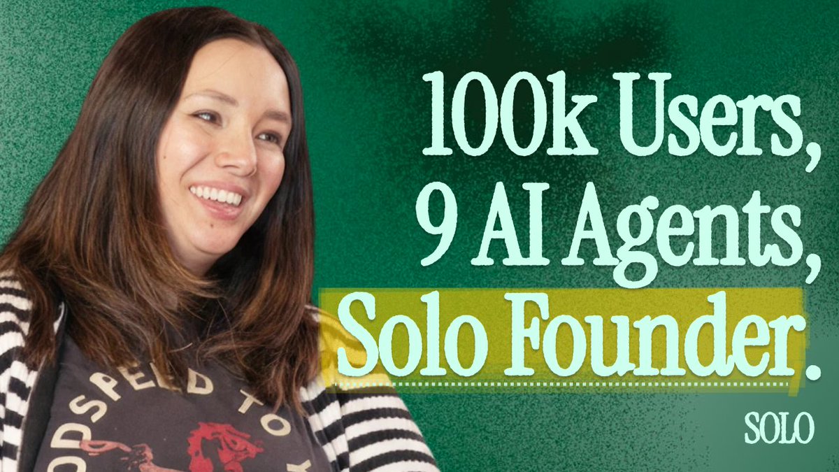 Over 100,000 product managers use a product built by a company with one human employee. Solo Founders Podcast ep 20 is live with claire vo 🖤 of ChatPRD. Claire might be the only human, but she works with 9 AI agents and messages them like people. 00:51 The custom GPT that became a business 08:58 "She may be a wrapper, but she's my wrapper" 17:26 Austin vs SF, and "success dysphoria" 22:05 Why she took zero VC 33:08 Running a company with 9 AI agents 42:20 The agent that emailed us before she showed up 49:41 How I AI, and treating a podcast like a product 58:27 The case for (and against) going solo