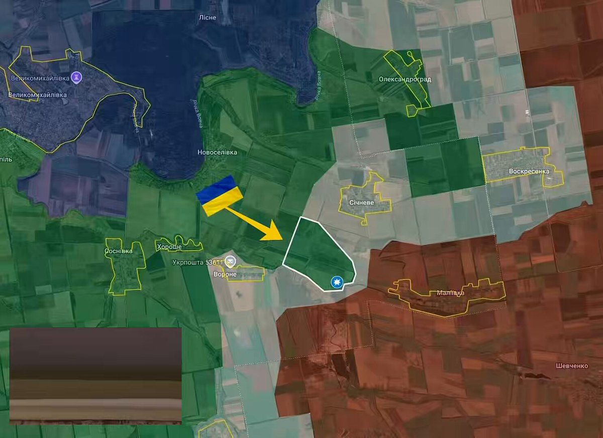 ❗️❗️❗️🇺🇦🇷🇺In a successful tactical advance on the Novopavlivka direction, the Armed Forces of Ukraine (AFU) have pushed back Russian occupation forces and progressed into positions west of the village of Maliivka. This operational sector, situated along the highly contested border region of the Donetsk and Dnipro oblasts, has seen intense friction as Russian forces have repeatedly tried to establish a foothold and push westward. By launching this successful counter-maneuver and securing terrain west of Maliivka, Ukrainian units have disrupted local Russian offensive plans, forced the enemy to retreat to less advantageous positions, and strengthened their own defensive lines in this critical border area.