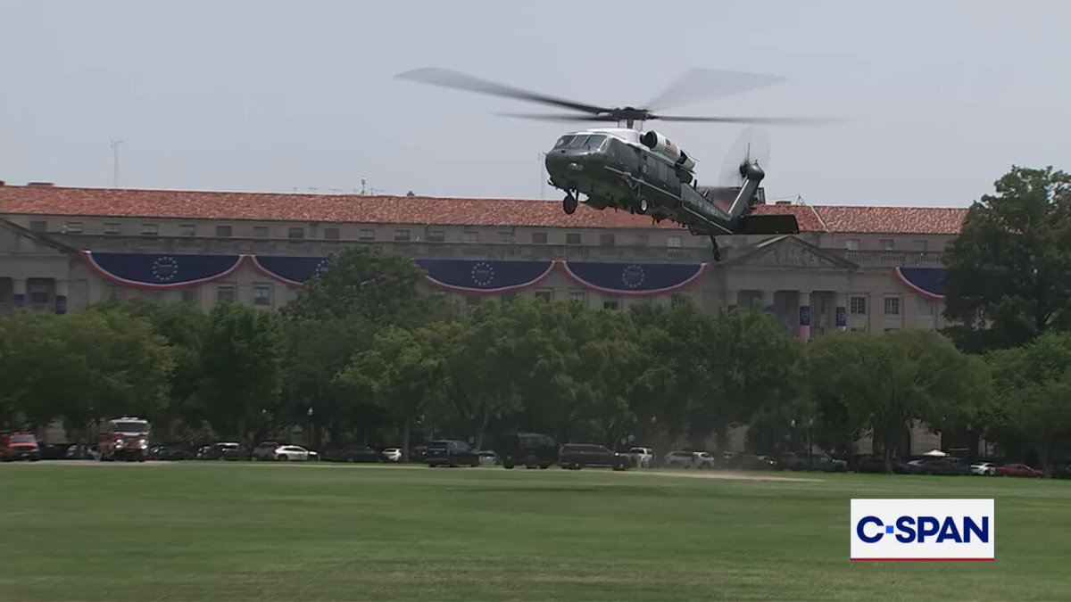President Trump departs on Marine One from the Ellipse ....