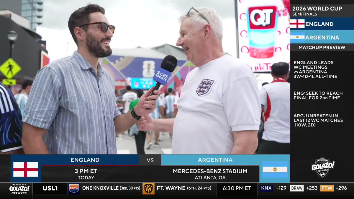 "I was 8-years-old when England won the World Cup... If we can win this and get to the final, it's all our dreams." Nico Cantor catches up with a lifelong England fan in Atlanta 🏴