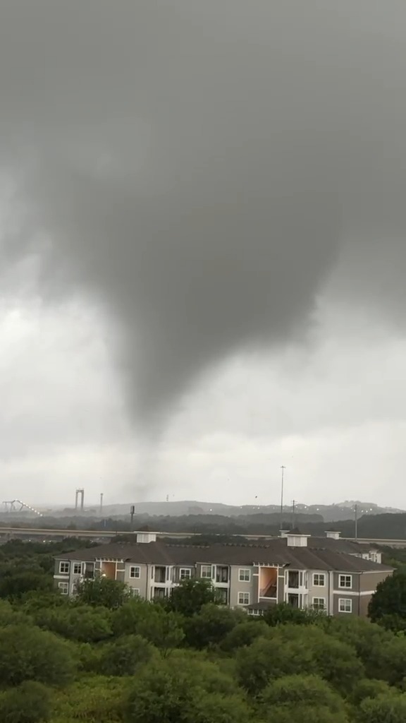 "New view of tornado this morning" -Vicki Jan A tornado touched down near The Rim on Wednesday morning, damaging businesses, apartment complexes and leaving thousands without power as heavy rain and flash flooding continued across the San Antonio area.
