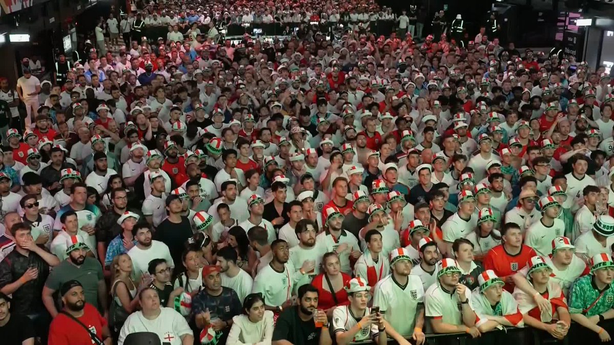England take the lead in the World Cup semi-finals! 💥 Just look at that reaction from the England fans!