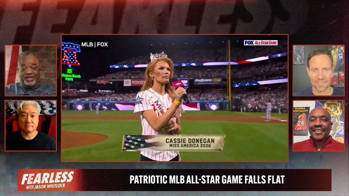 Among the patriotic gimmicks that the MLB put on last night, none was more baffling than the woman they ran out as ‘Miss America’ to sing "God Bless America."