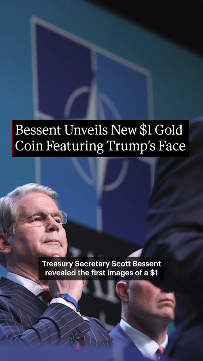 Treasury Secretary Scott Bessent unveiled the first images of a $1 gold coin featuring President Trump’s face, weeks after he revealed a $250 bill with the president’s face, despite U.S. law prohibiting living people from appearing on currency. Read more: