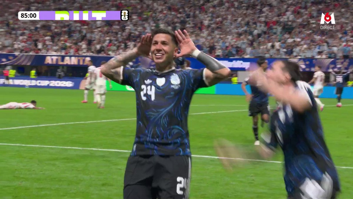 Enzo Fernández déclenche une frappe merveilleuse et bat Pickford ! ⚽️ L’Argentine égalise et relance totalement cette demi-finale. Angleterre 1-1 Argentine. Suivez le match sur M6 et M6+ #CDM2026 #FIFAWorldCup #ANGARG