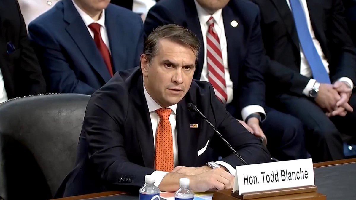 During a tense US Senate panel questioning, attorney general nominee Todd Blanche was asked if he and Trump were friends. Blanche replied, 'I'm his lawyer,' before quickly correcting himself: '... was his lawyer. Now, I'm the deputy attorney general'