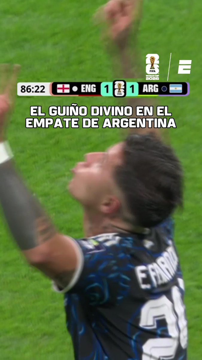 EL GUIÑO DIVINO... ¡MINUTO 86 Y LLEGÓ EL EMPATE DE ARGENTINA ANTE INGLATERRA! ⚽ #ESPNMundial 📺 Mirá los mejores partidos de la #FIFAWorldCup por ESPN, en el Plan Premium de #disneyplus