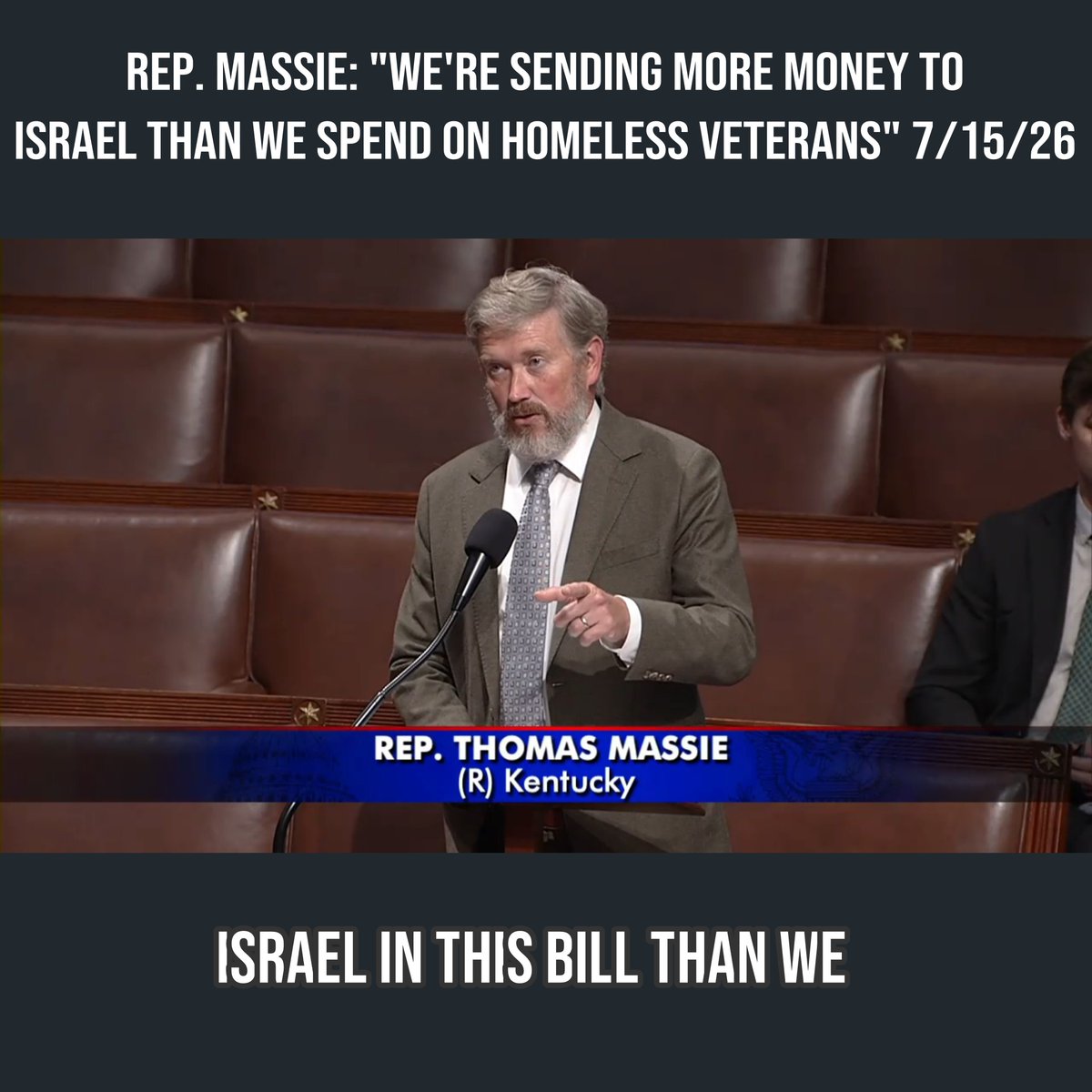 Though my amendment to strike $3.3 billion in aid to Israel from the State Dept Approps bill did not pass, 104 House Members voted in favor of it. The tide is changing. Americans want their tax dollars to be spent improving things here at home, not waging war and genocide.