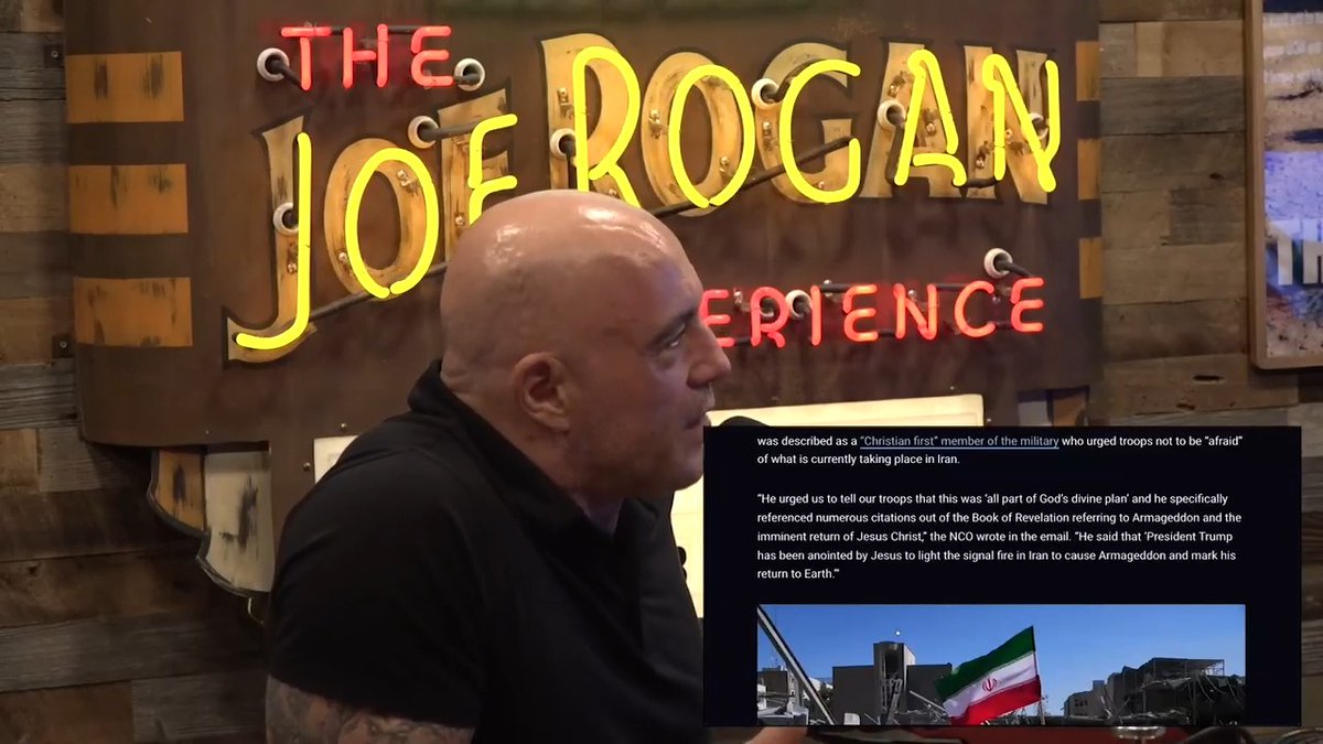 J.D. Vance and Joe Rogan reject claim Trump was chosen by Jesus to bomb Iran. 🎥: Joe Rogan Experience