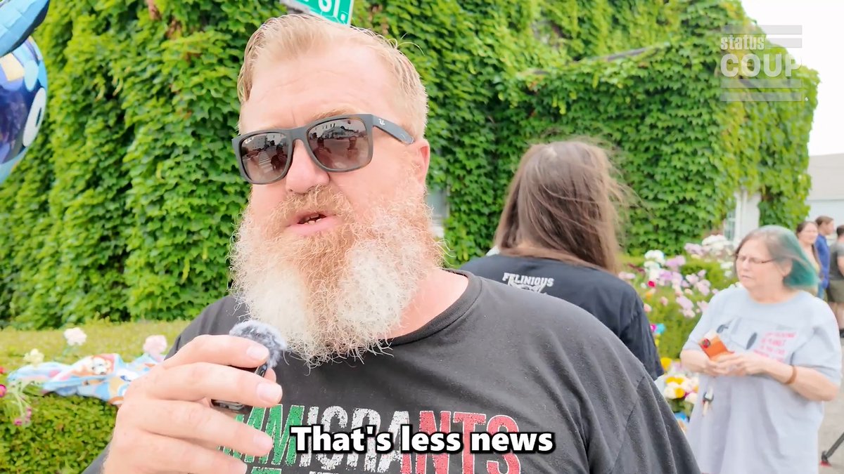 "All lives have to matter! Isn't that what the [MAGA] crowd said? We need to care when people are being murdered in the street—and not just when white people are murdered,"- U.S. veteran/influencer Jolly Good Ginger tells us at the site ICE killed Joan Sebastian Guerrero.