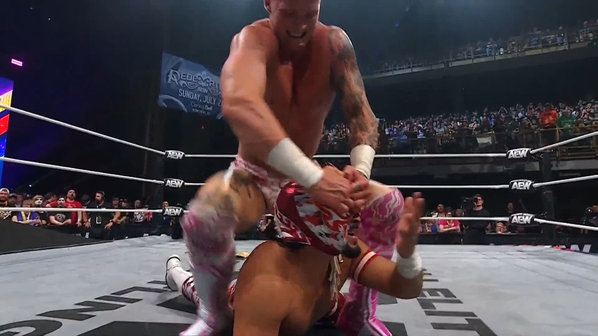 Okada and Fletcher thought they had the upper hand against Takeshita, but Brodido helped him even the odds! Watch #AEWDynamite LIVE on TBS & HBO Max