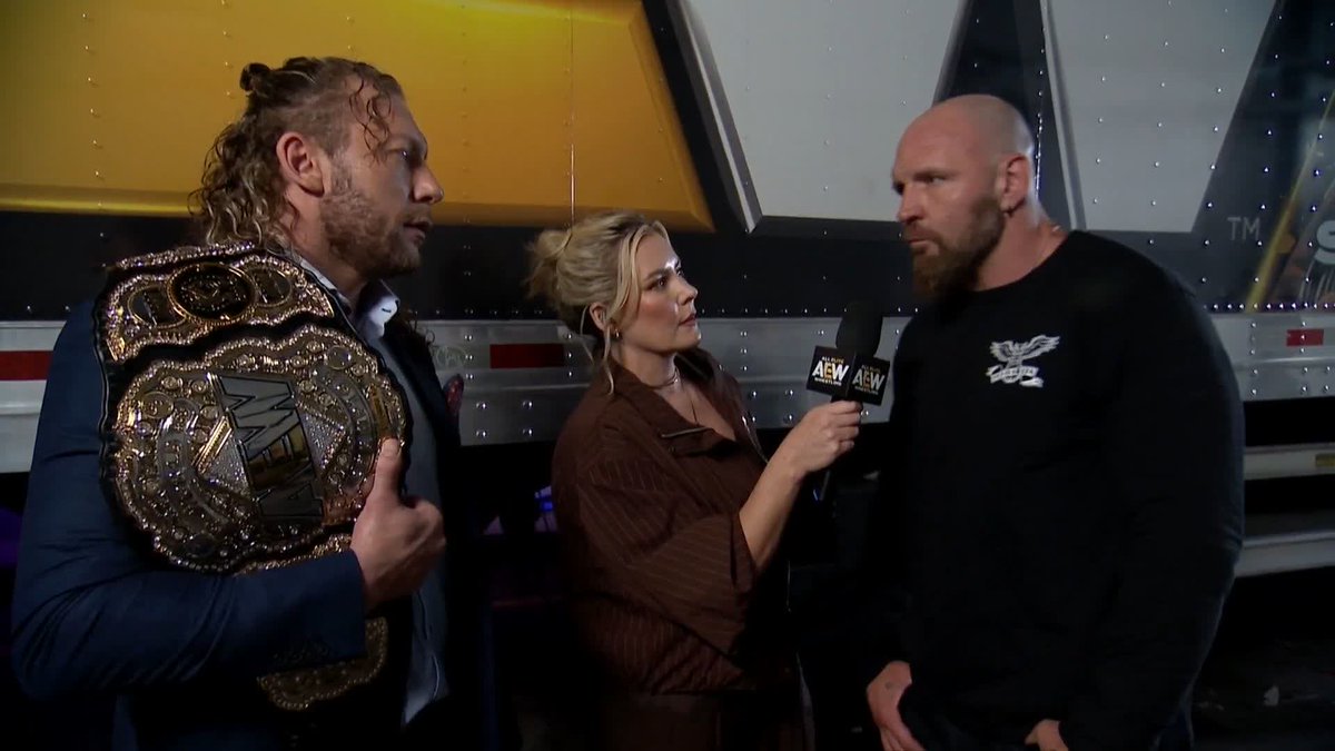 Darby Allin tells Kenny Omega that there's no point in changing Kevin Knight because he needs a physical humbling. Jon Moxley appears and agrees with Darby... some people just don't change.