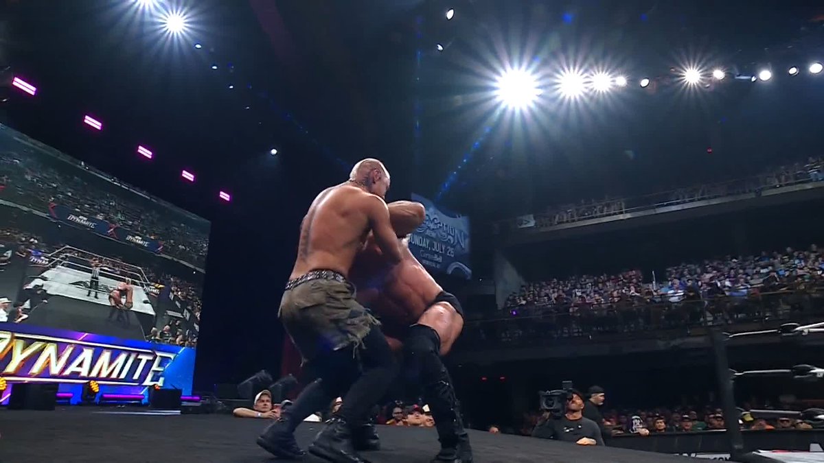 Cage just bounced DARBY ALLIN's head off of the post! Watch #AEWDynamite LIVE on TBS & HBO Max