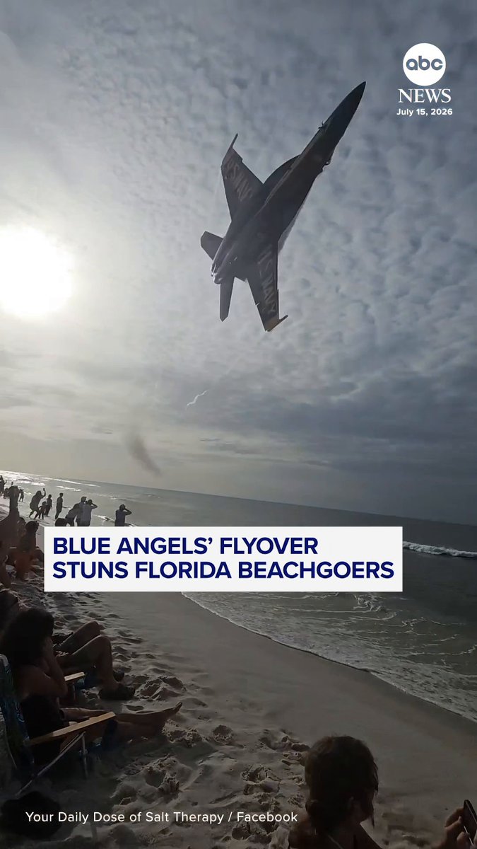 Dramatic video shows the U.S. Navy Blue Angels making a low-altitude flyover above Pensacola Beach, Florida, on Wednesday. Navy officials confirmed in a statement that Blue Angels leadership is "reviewing the circumstances surrounding the maneuver and conducting a thorough safety review.”