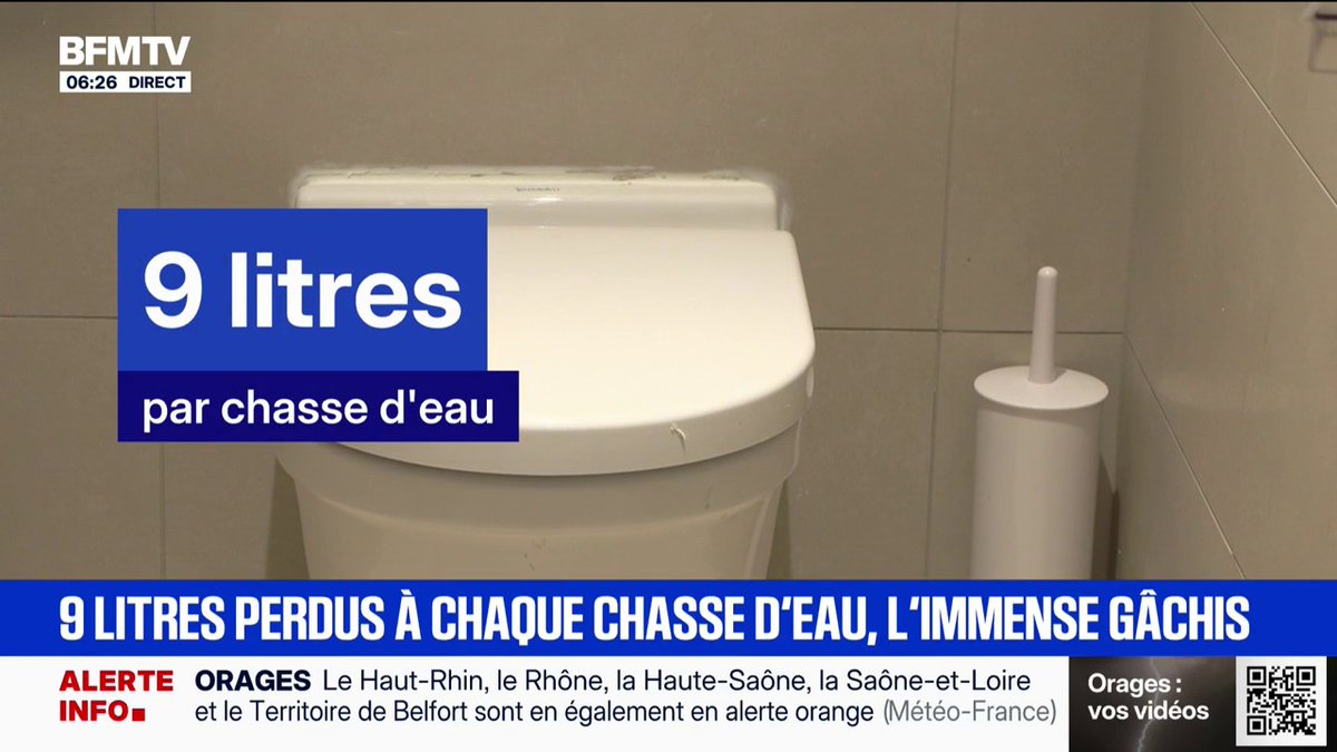 À chaque chasse d'eau tirée, neuf litres d'eau potable en moyenne disparaissent dans les canalisations