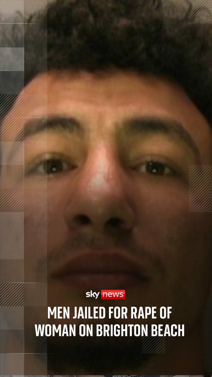 Two asylum seekers have been given lengthy prison sentences for repeatedly raping a woman on Brighton beach, while a third who filmed the attack has also been jailed.