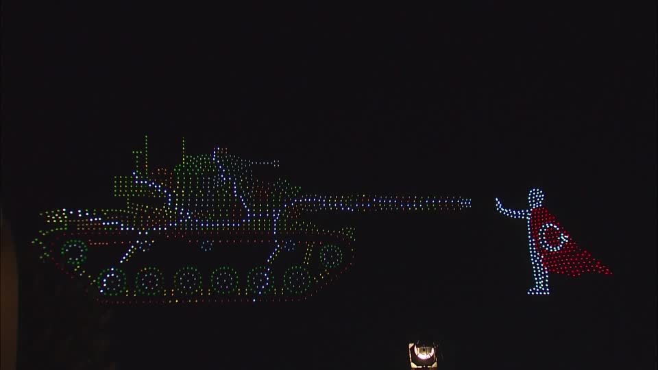 The 10th anniversary of Turkey's failed coup was marked by a drone display in Istanbul, as Erdogan pledged ongoing action against the group accused of plotting the coup