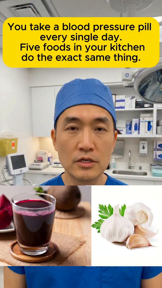 You take a blood pressure pill every single day, Five foods in your kitchen do the exact same thing.