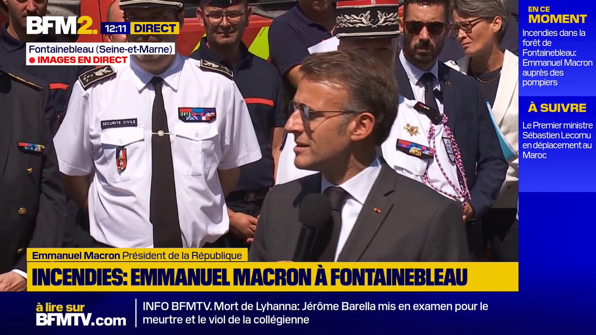 💬"C'est notre territoire national qui est attaqué à chaque fois" Emmanuel Macron prévient qu'il n'y aura "aucune tolérance" pour les responsables des incendies #BFM2
