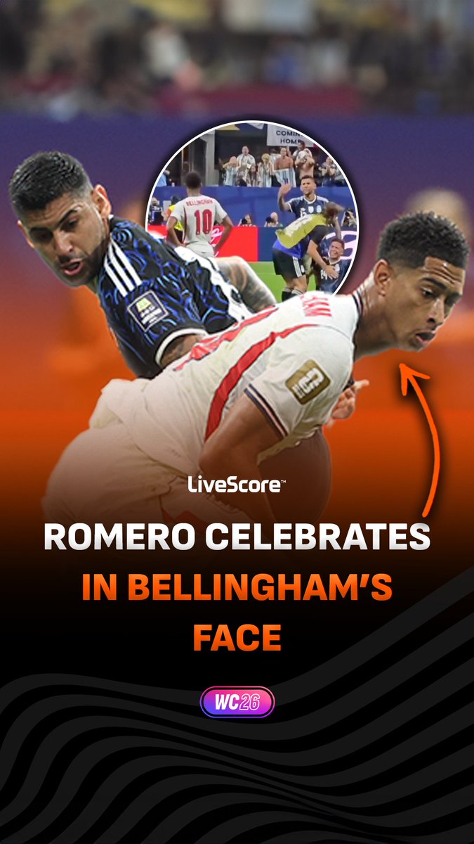 Cristian Romero celebrated in Jude Bellingham's face at full time after Argentina beat England in the World Cup semi-final 🥺🏴