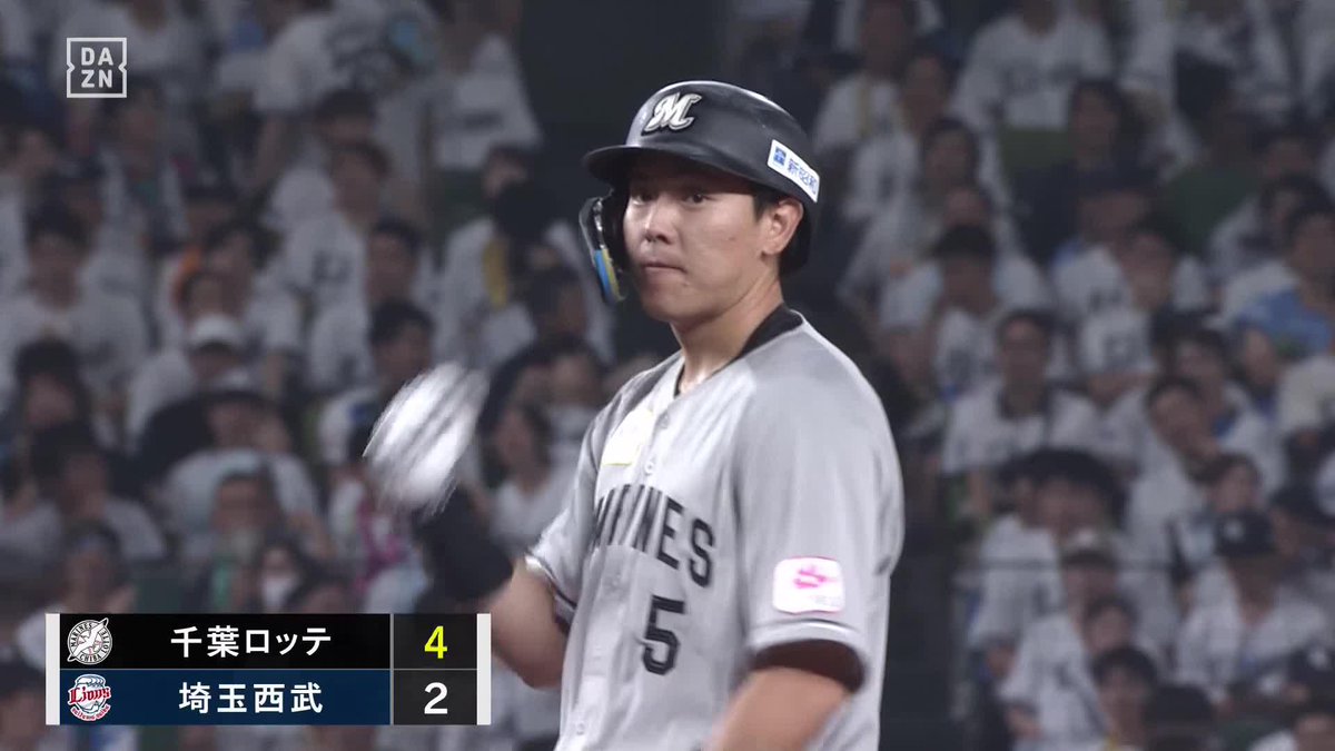 昨日に続いて殊勲打 安田尚憲が左中間を深々破る 値千金勝ち越しタイムリー ⚾️西武×ロッテ #chibalotte #だったらDAZN