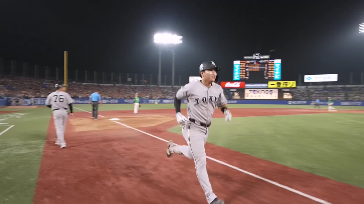 真夏に現れた外野の救世主 笹原操希が勝ち越しホームラン🚀 今夏ブレイクの22歳が熱い🔥 ⚾️ヤクルト×巨人 #ジャイアンツ #だったらDAZN