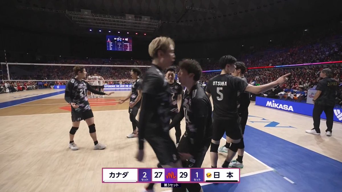 ／ #バレーボールネーションズリーグ ✨🎌 📺地上波TBS系列放送中📺 ＼ 【日本ラウンド 第2戦】 🇯🇵日本 ⑱ ㉔ ㉙ 1️⃣ 🇨🇦カナダ ㉕ ㉖ ㉗ 2️⃣ 後がない日本が土壇場でみせた底力🔥 途中出場の選手たちが躍動し🇯🇵第3セット奪取👏 ここから巻き返し🇯🇵大逆転勝利へ💥 #VNL2026