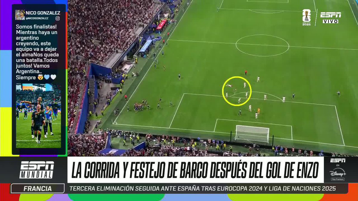 ยฟA DรNDE VAS? La reacciรณn del Colo Barco al empate parcial de Argentina contra Inglaterra. ยฟLo que provocรณ la reacciรณn de Bellingham en el final? โก #ESPNMundial ๐บ Mirรก los mejores partidos de la #FIFAWorldCup por ESPN, en el Plan Premium de #DisneyPlus