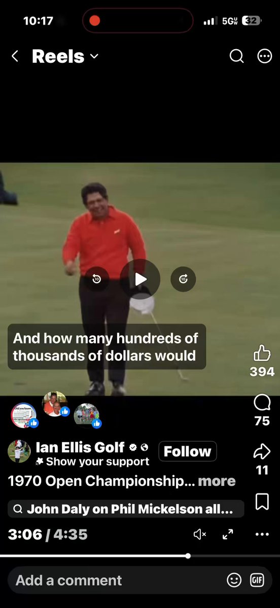 For my money the footage of Trevino sweating the Doug Sanders jacked 3 footer for the Open win is peak golf history film.