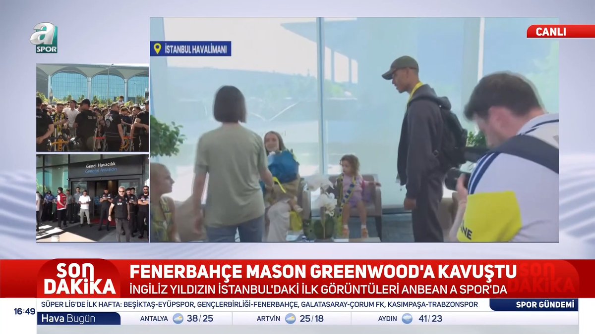 💐 Fenerbahçe Başkanı Aziz Yıldırım'ın kızı Yaz Yıldırım, Mason Greenwood'un eşine çiçek takdim etti.