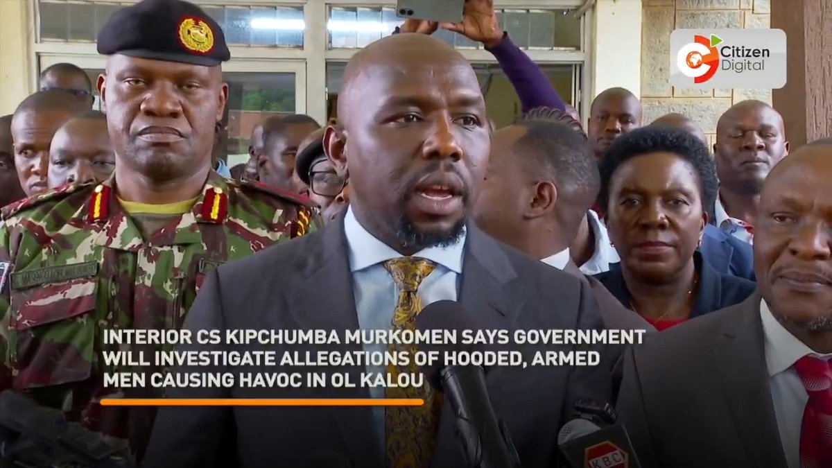 Interior CS Kipchumba Murkomen says government will investigate allegations of hooded, armed men causing havoc in Ol Kalou
