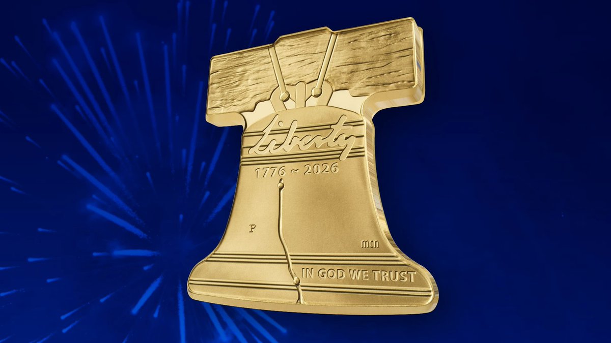 Freedom Ringing–Liberty Bell Gold Coin & Silver Medal. To celebrate the semiquincentennial of our Nation, these Liberty Bell-shaped coins & medal are the 1st non-round products in recent U.S. history. Only 2,026 will be available per product type.