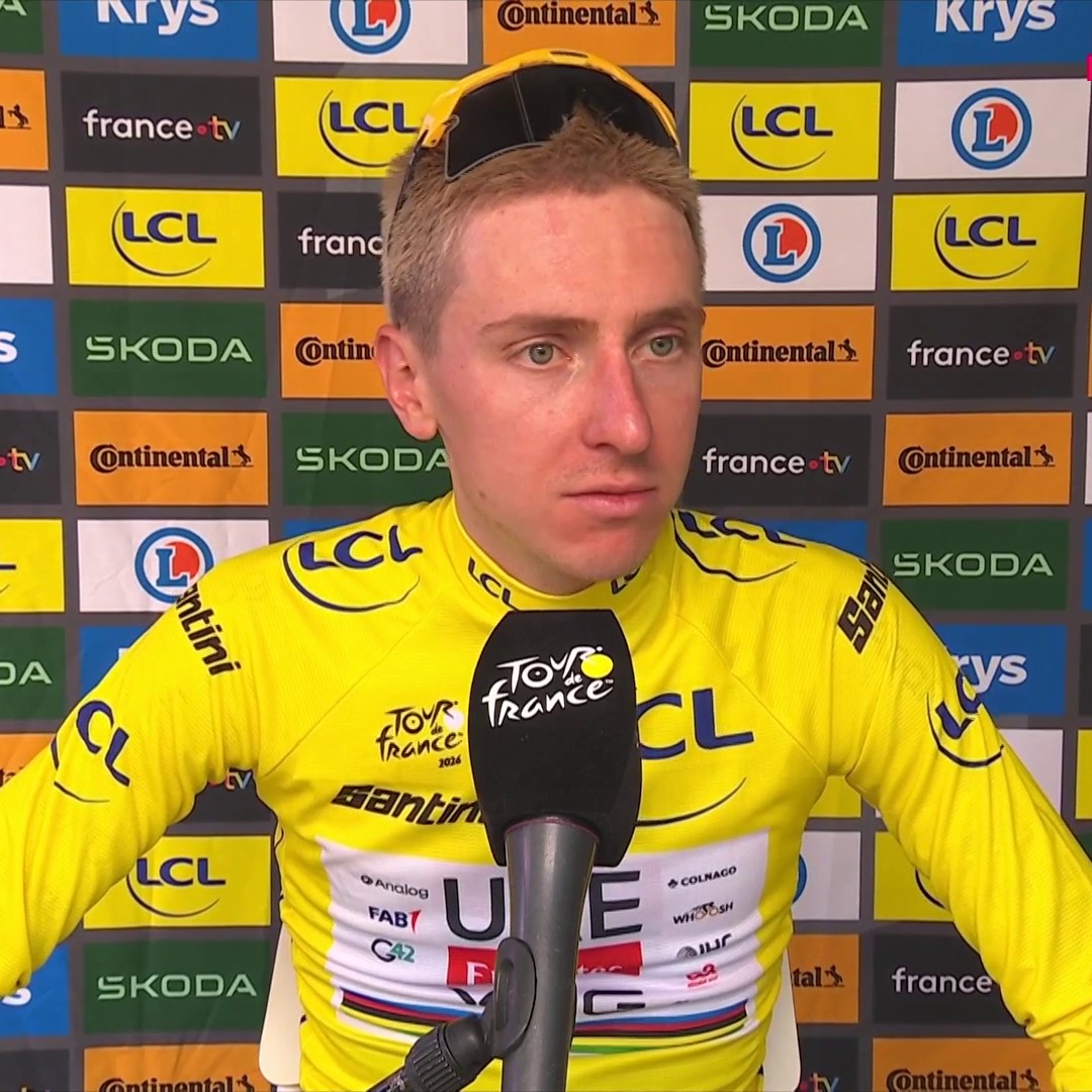"Espero que Gaviria esté bien, estaba haciendo un gran Tour" 🫶 El cariñoso mensaje de Pogacar a su excompañero tras la caída final. #TDF2026 #LaCasadelCiclismo