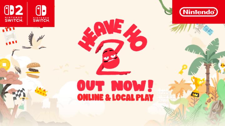 Take your partners by the hand (or head) and swing your way into Heave Ho 2, available now on Nintendo Switch 2 and Nintendo Switch! Play with up to four players in online and local co-op or versus: