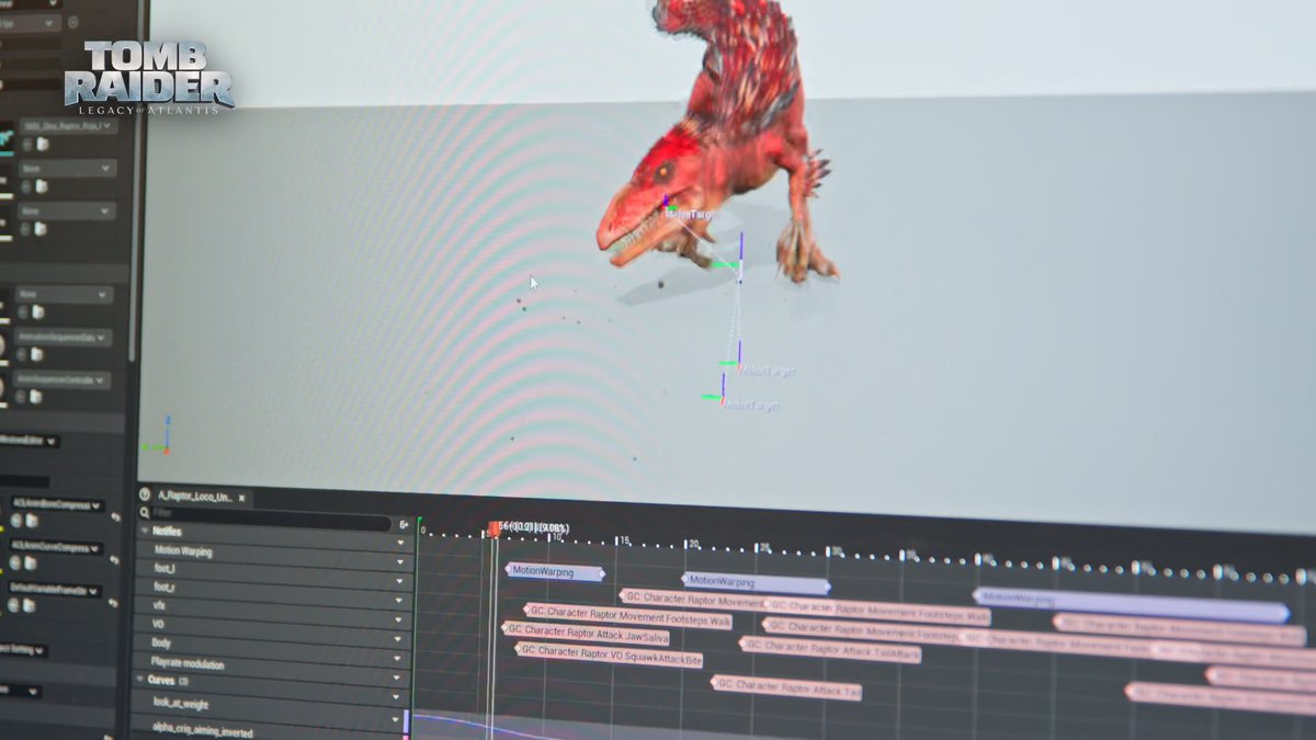 Wiktor Pestka, a Flying Wild Hog Senior Gameplay Animator, shows off a raptor from Tomb Raider: Legacy of Atlantis.