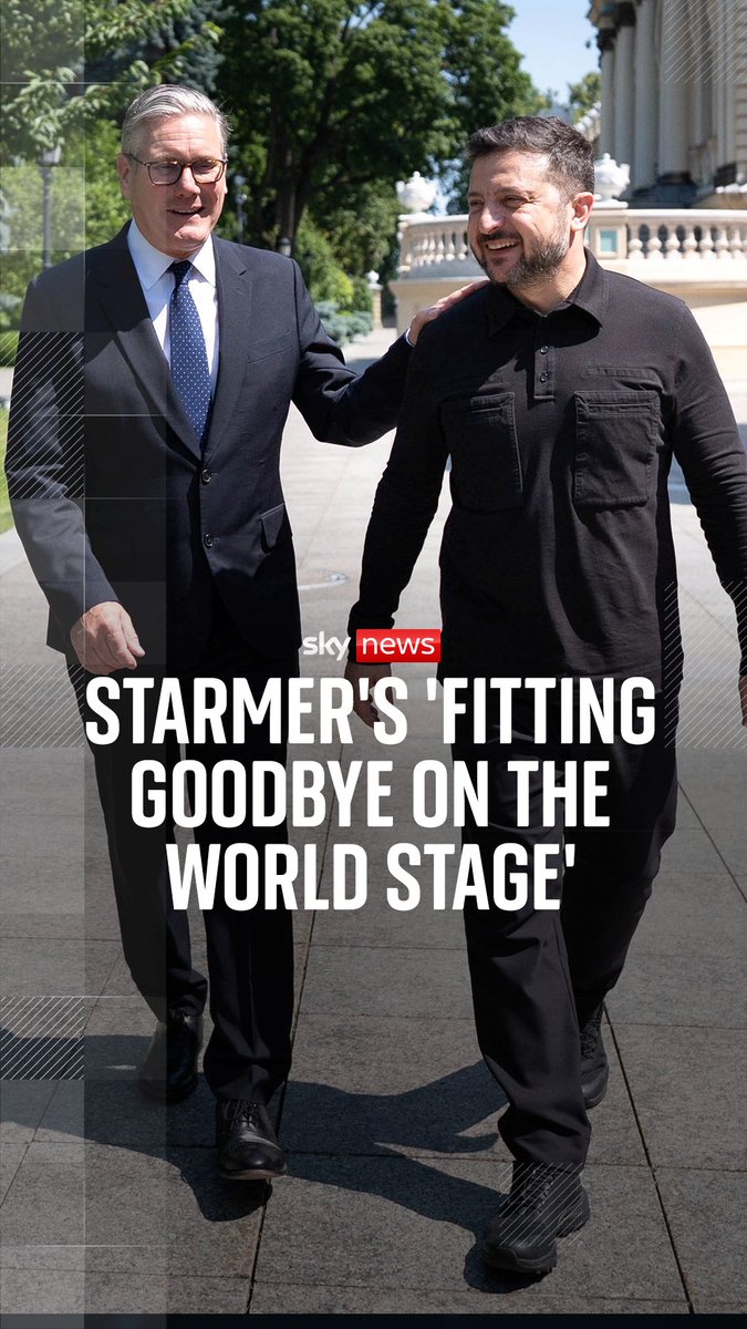 Sky's political editor Beth Rigby is in Ukraine where she is reporting on Starmer's 'fitting goodbye' With Starmer set to leave, Ukrainian president Volodymyr Zelenskyy admitted to Beth that he is 'afraid of [the] changes' of leadership in the UK.