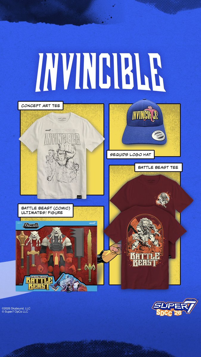 Super7 x Invincible product coming to #SDCC! Booth #2343