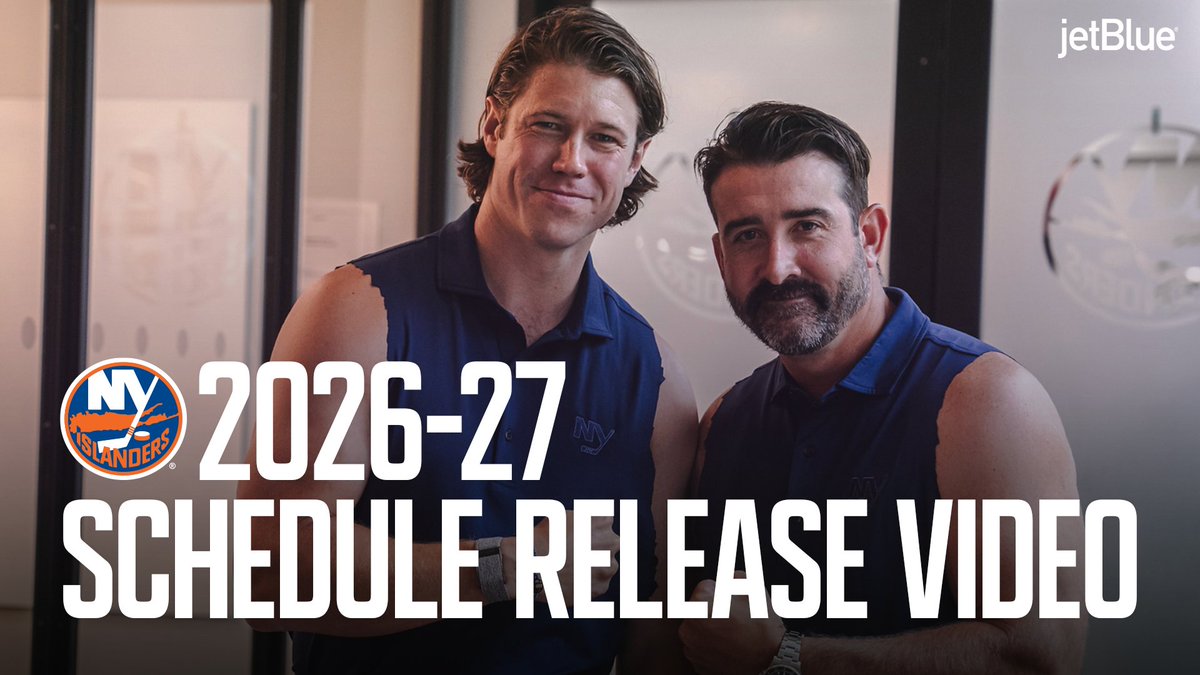 There's a new intern joining the Isles U Program this summer! The first task? Figure out the #Isles 2026-27 Schedule Release. See the full schedule: