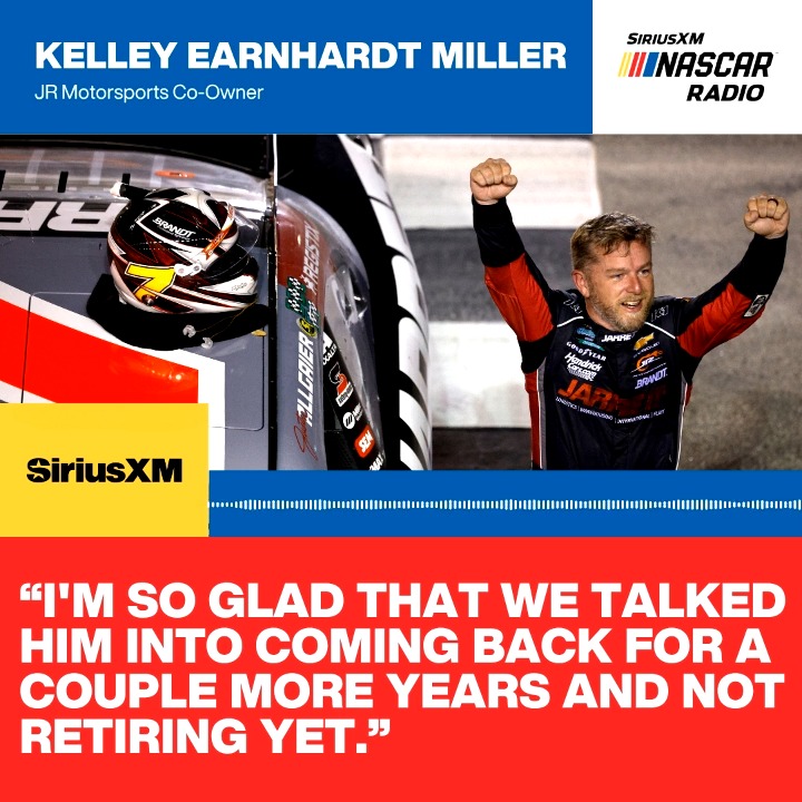👀Kelley Earnhardt discusses Justin Allgaier's 2026 season & reveals that the NASCAR O’Reilly Auto Parts champion is sticking around at JR Motorsports for 2027 & beyond. 🗣️ "We don't look at him as the 40-year-old veteran because he is having so much fun." More →