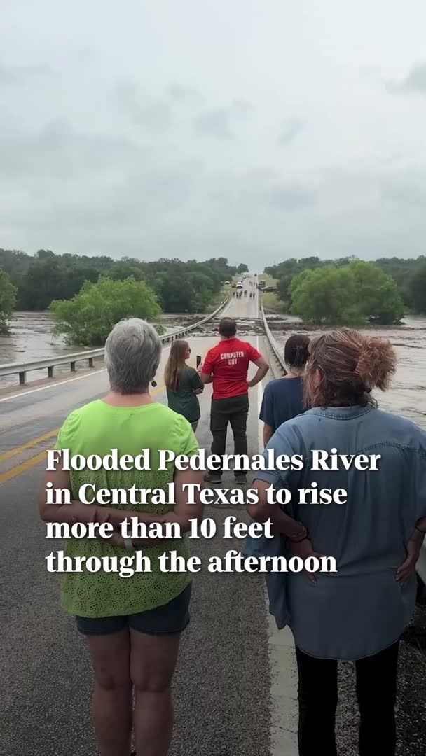 The Pedernales River continues to flood as rivers swell in the Hill Country. A bridge has started to wash away and people are taking shelter in the region.